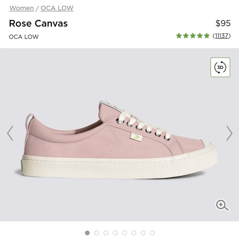 Cariuma canvas shoes, pink, never worn